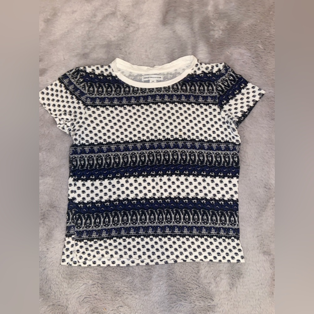 American Eagle Crop Top Navy / White / Black